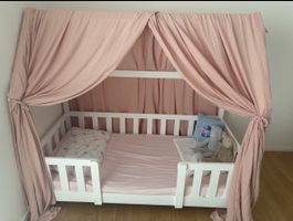 Kinderbett Hausbett weiss 70x 140