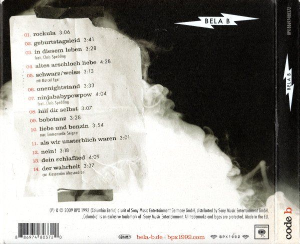 CD: CD Bela B. - Code b (Digipak, 2009) – Usato da Möriken AG venduto da mineralia 1