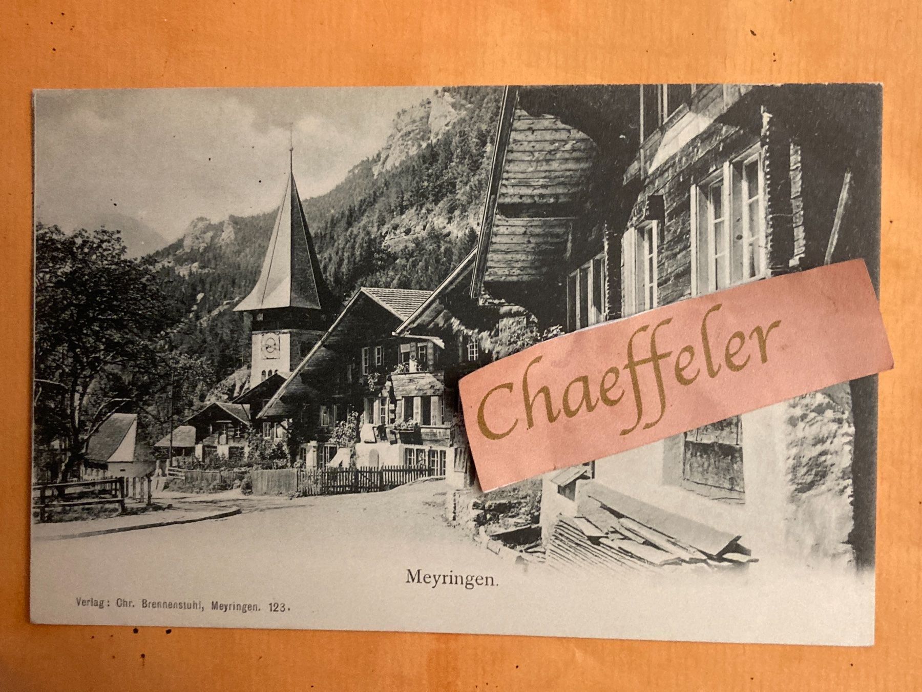 Cartoline postali: Meyringen.  /. Meiringen – Usato da Zürich venduto da Chaeffeler