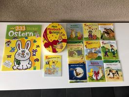 Oster-Minibücher-Set: Hasengeschichten + Stickerbuch