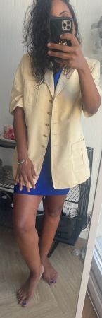Damen Blazer Kurzarm beige Grösse M guter Zustand