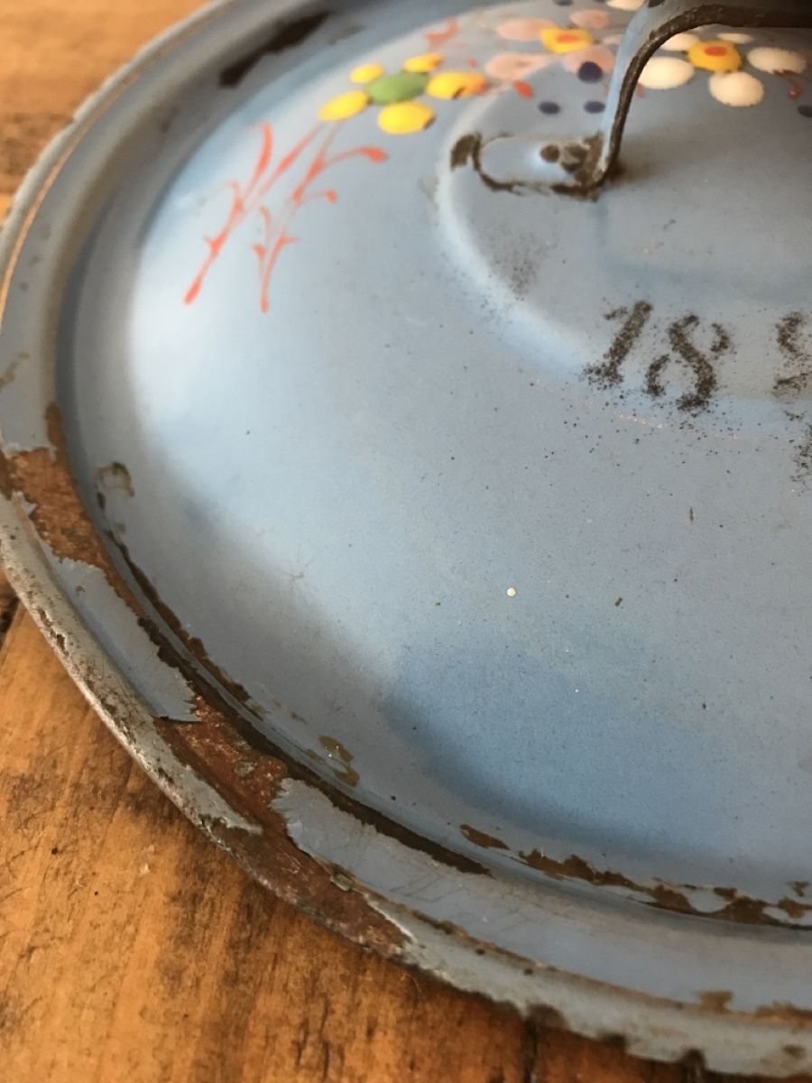 Pentole: Emaille Topfdeckel blau Blumen – Usato da Rapperswil SG venduto da cosiba01 5