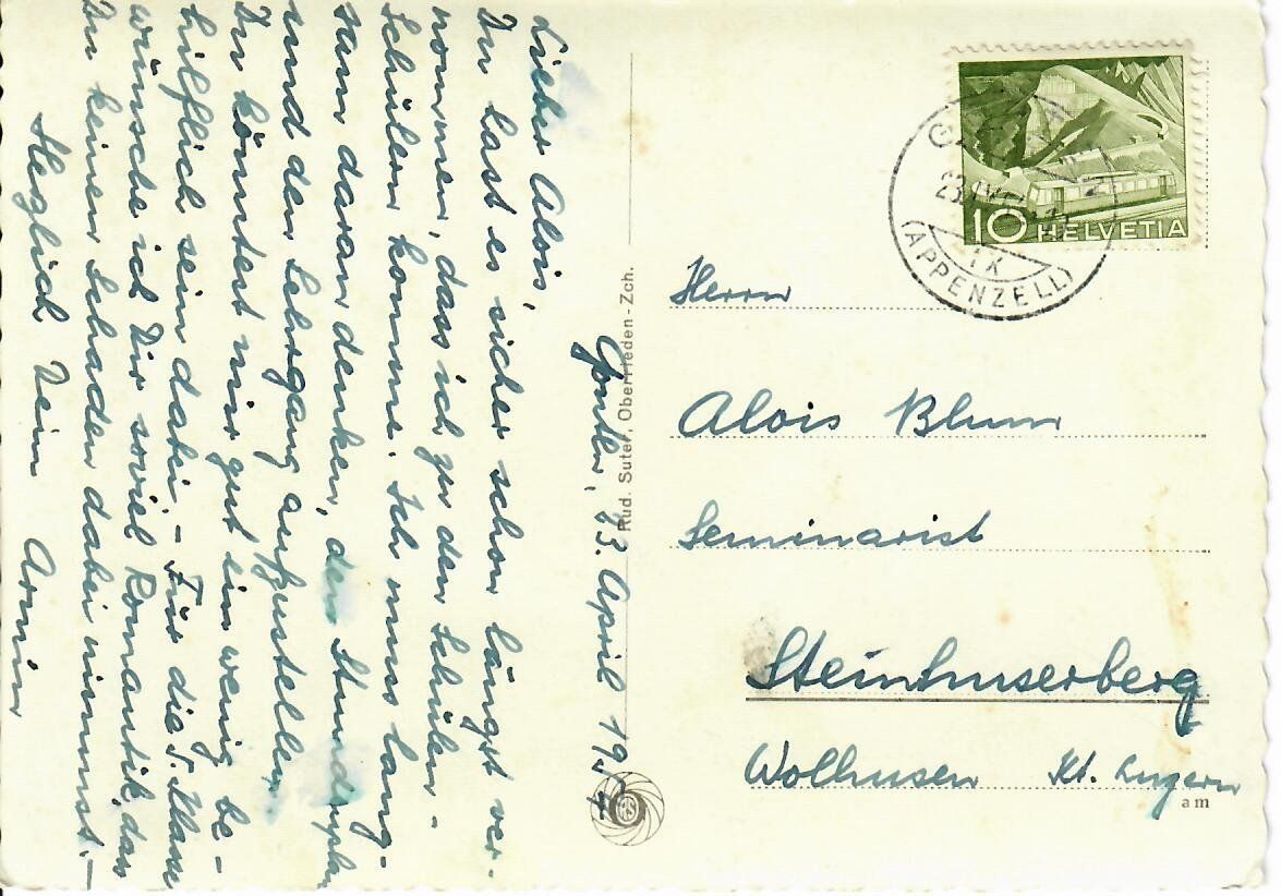 Cartoline postali: Gonten – Usato da Hochdorf venduto da Ziegel-16 1