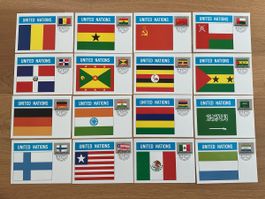 United Nations Flag Postcards 16 Stück