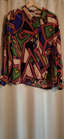 Vintage Bluse Bunt M/L 100% Viscose