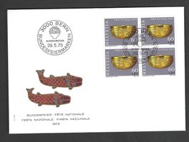 CH FDC Pro Patria  Viereblock 1973