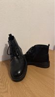Schnürstiefeletten schwarz Kunstleder Grösse 44