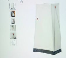 Kleiderschrank weiss mit Stoffbezug