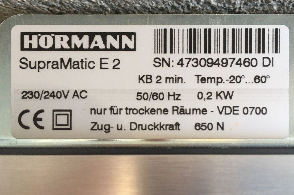 Hörmann Garagentor Antrieb SupraMatic E2 (Gebraucht) in Wigoltingen für — free download