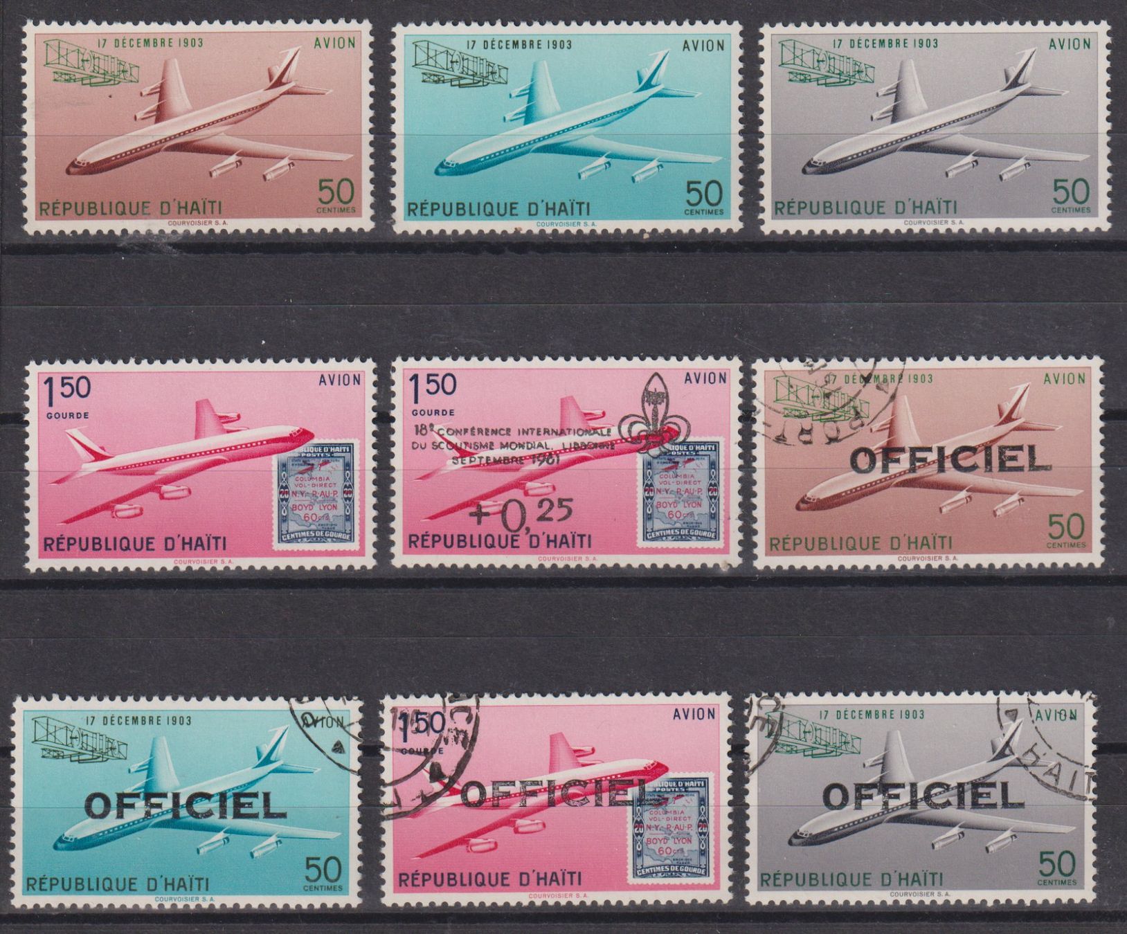 Alle Briefmarken: Haiti: Flugpostwerte ** + gestempelt – Gebraucht aus Eschlikon TG von PhilCon
