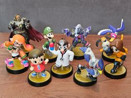 Super Smash Bros. - Amiibo Sammlung / 9 Stk. / Wie Neu
