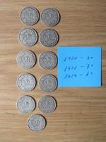 11 x50 Rp Münzen, alle Silber aus den 20iger Jahren