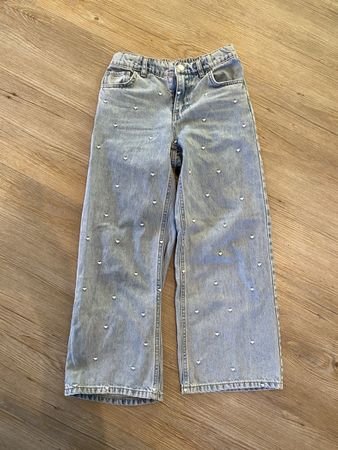 Jeans Wide Leg H&M 134 mit Herzen