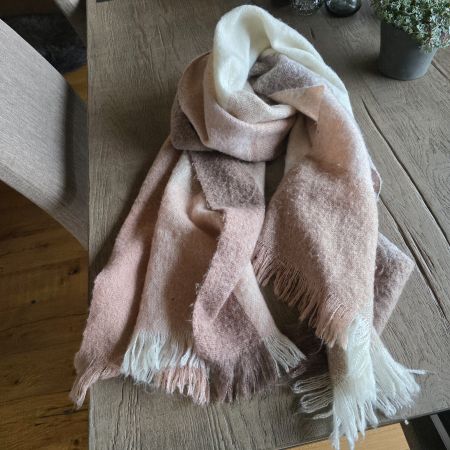 🐸 H&M WARMER SCHAL BEIGE ROSÉ CRÈME