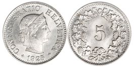 5 Rappen von 1925 (Stempelglanz)