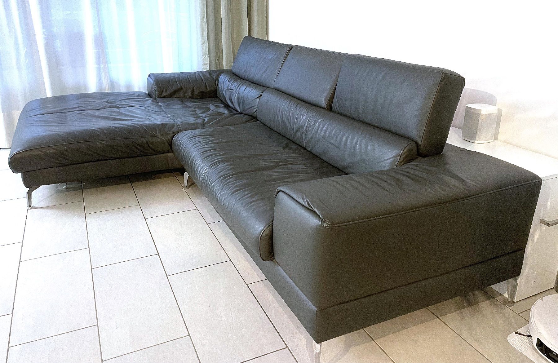 Sofas: Ecksofa Echtleder graphitgrau – Gebraucht aus Uster von Hotzli 3
