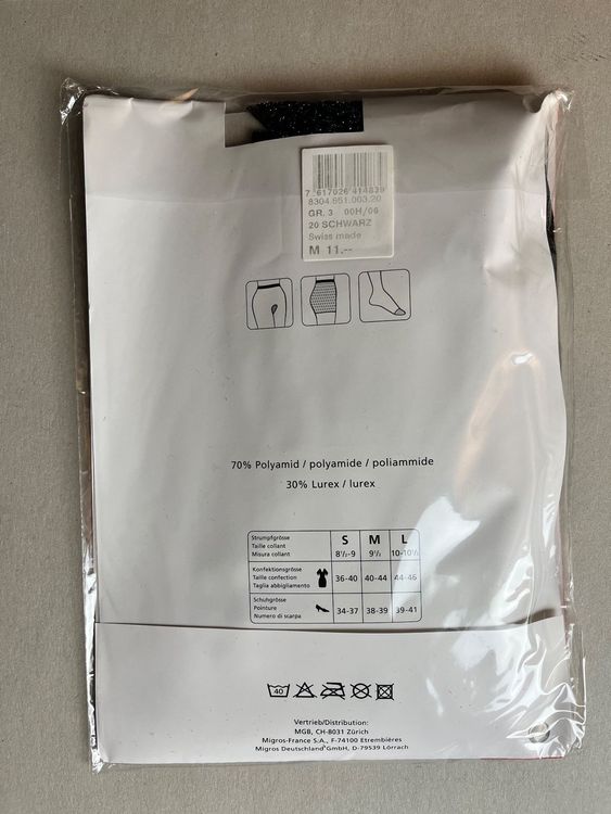 Migros Strümpfe & Strumpfhosen: Strumpfhose Fashion Lurex (Migros), Grösse L – Neu und originalverpackt aus Rudolfstetten von gst_g7xl 1