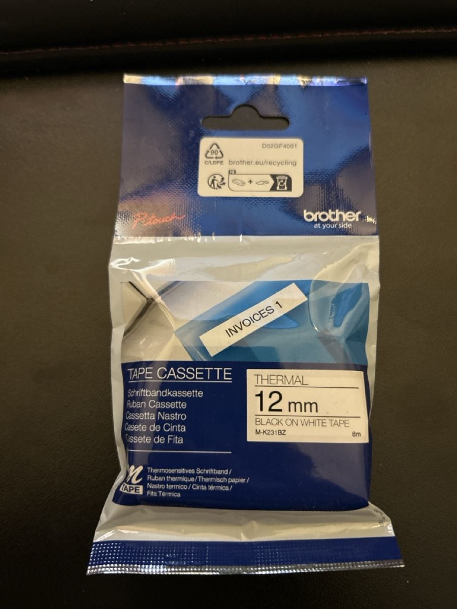 Brother Cartucce per stampanti & toner: Brother Tape Cassette 12mm – Nuovo e nell'imballaggio originale da Winterthur venduto da Iron_Horst