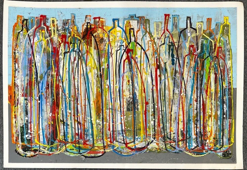 Tableaux: Peter Carson - Grosse Mischtechnik, “Bottle Paradise” – D'occasion à Hinwil par Grossformat