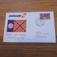 Luftpost Brief Genève Zürich Atlanta Swissair 1990