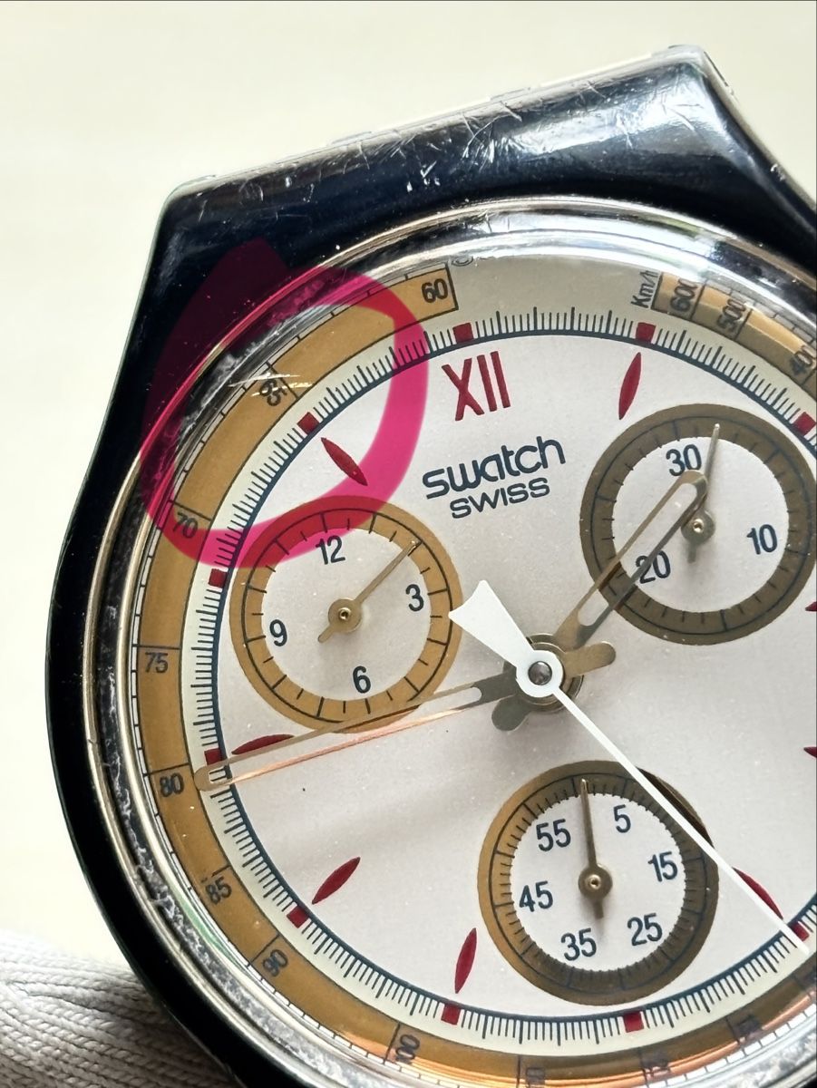 Swatch Orologi: Swatch Chronograph Uhr mit Metallband  – Usato da Grenchen venduto da chththl 6
