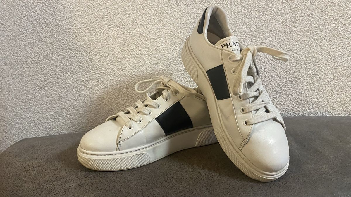 Prada Scarpe da uomo: Prada Sneakers Leder Weiss Grösse 39 1/2  – Usato da Zürich venduto da Timi80 5