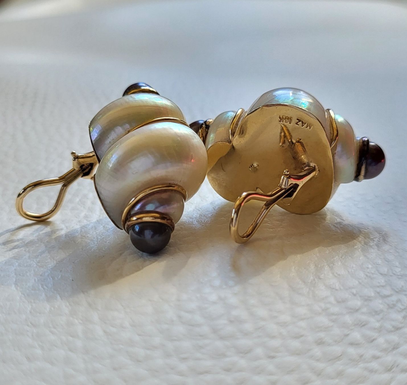 Ohrringe & -stecker: Gold 585 Massiv Perlmutt Ohrchlips Mit Perlen – Gebraucht aus Wald ZH von Dasilver 2