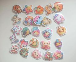 Lot d'autocollants style kawaii multicolores neufs