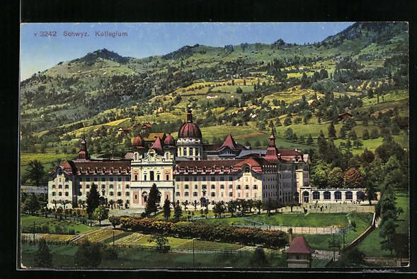 Cartoline postali: AK Schwyz, Kollegium – Usato da Berlin venduto da bartko-reher