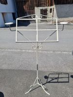 Notenstaender mit Kerzenhaltern weiss Metall Vintage 