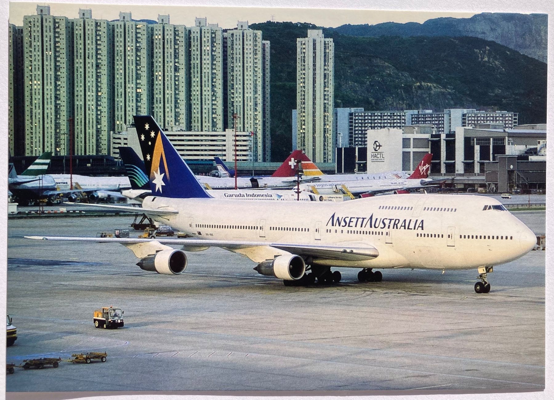 Ansichtskarten: Postcard B747-312 Ansett Australia – Gebraucht aus Lugano von sel_x7bg