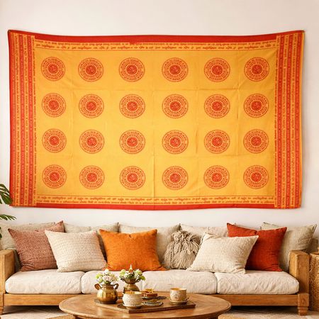 Mantra Schal Lunghi GAYATRI MANTRA Indien Benares OM Tuch