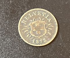 5-Rappen-Münze von 1872 ("Helvetia")