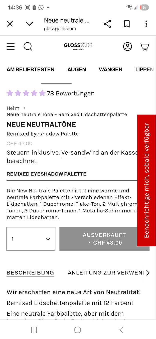 Make-up: Glossgods New Neutrals Remix Lidschatten Palette – Gebraucht aus Uster von mikedizzy84 3