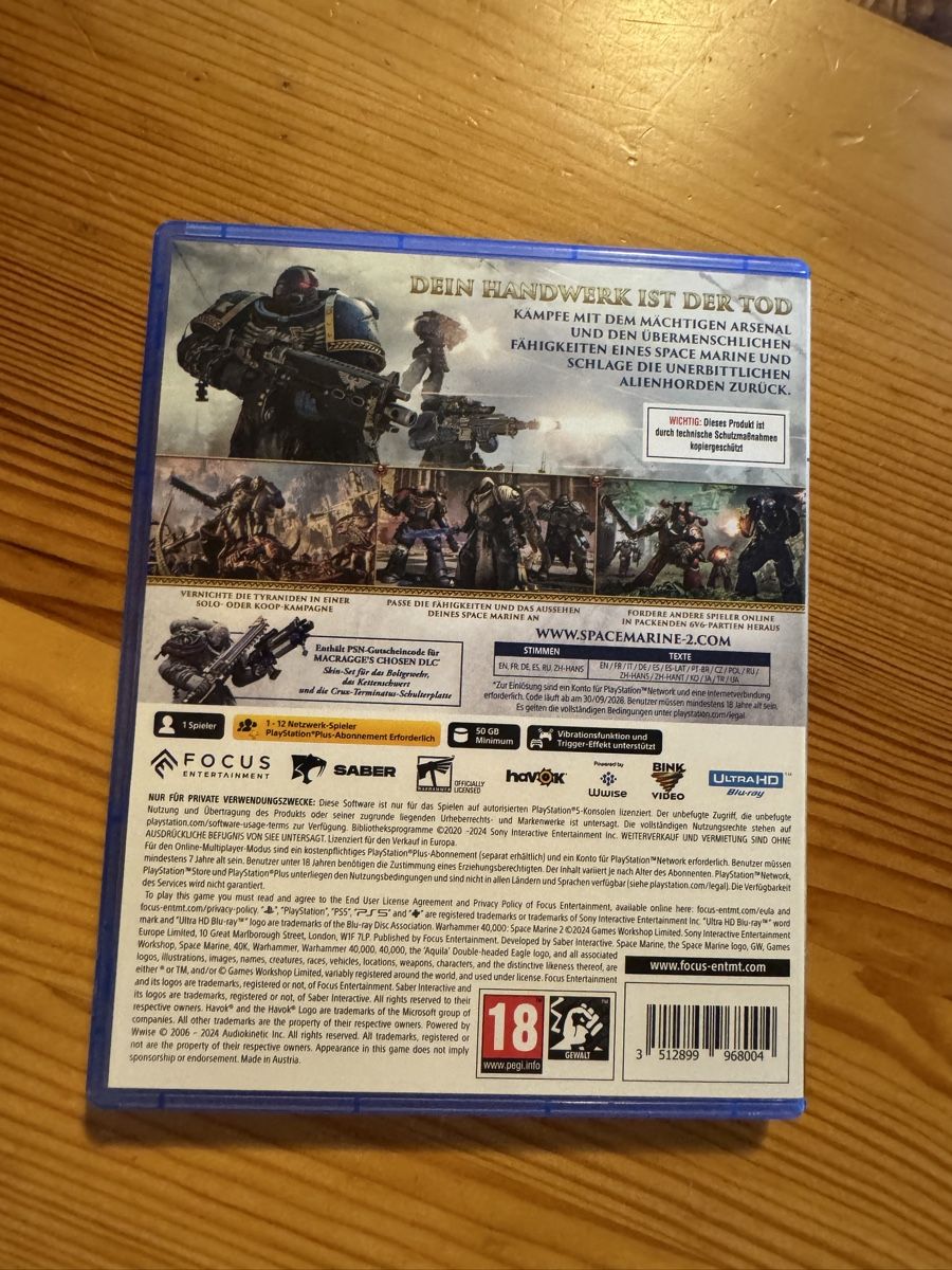 Sony Spiele: Space Marine 2 Warhammer 40000, PS5 – Gebraucht aus Schwerzenbach von nik_bcj2 1