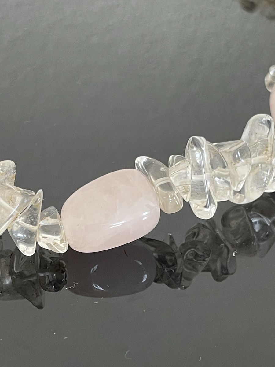Catenine: Mineral necklace /rose quartz, rock crystal/ – Usato da Richterswil venduto da Prangins9 4