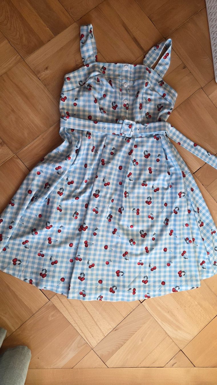 Robes: Rockabilly Kleid Karo Kirsche Retro Style XL – D'occasion à Weggis par Leeclipse