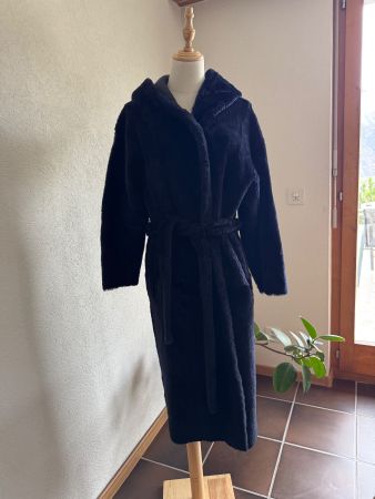 Lammfellmantel, Dunkelblau, S/Manteau en peau lainée, bleu