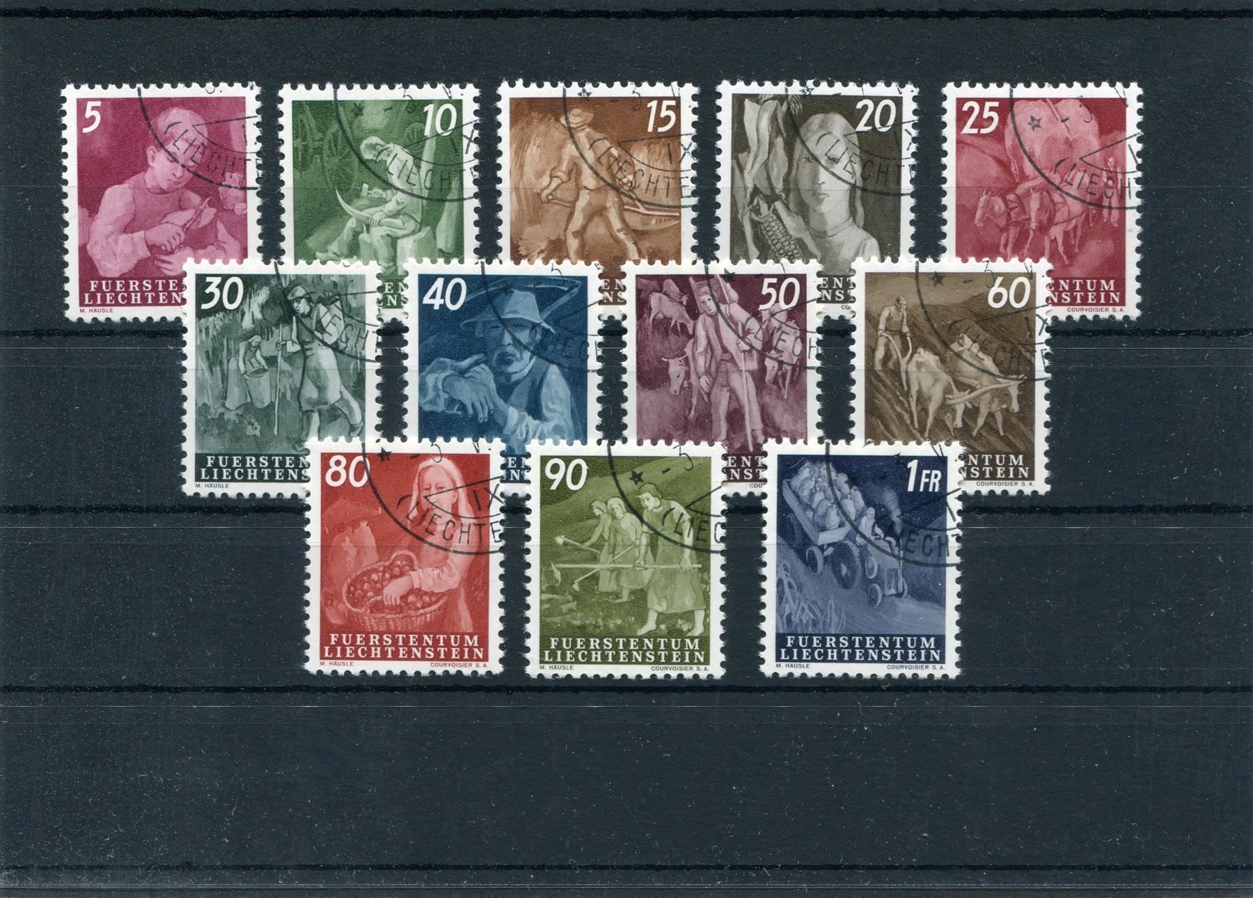 Tutti i francobolli: FL 1951 Nr. 236 - 247 gestempelt – Usato da Winterthur venduto da Kyoung