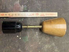 Lampenfassung Holz Messing 50ies