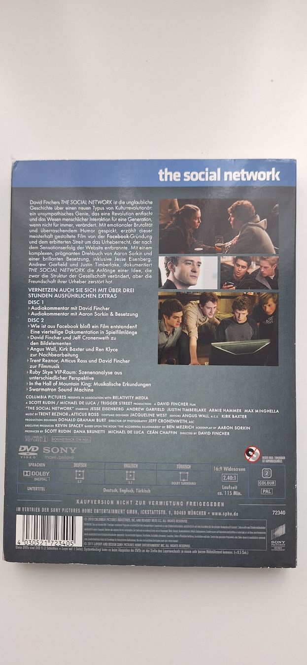 Tutti i DVDs: The social network  2 DVD – Usato da Schwyz venduto da cla_8w6t 1