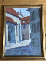 Quadro antico Friburgo Victor Buchs 1922, pastello antico
