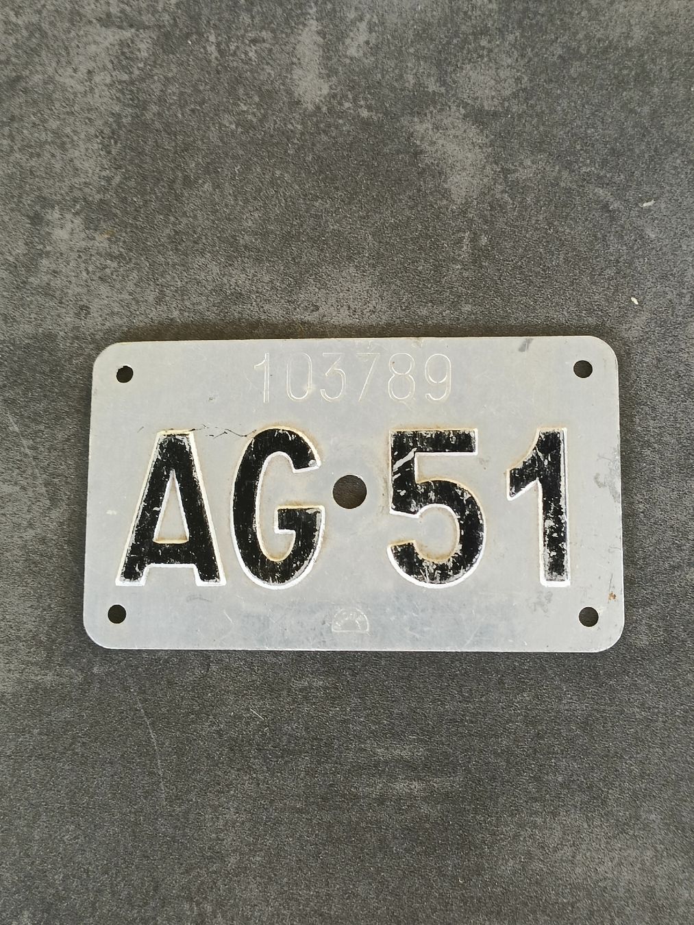 Schilder: Fahrrad Kennzeichen Aargau 1951 – Gebraucht aus Brugg AG von Ente015