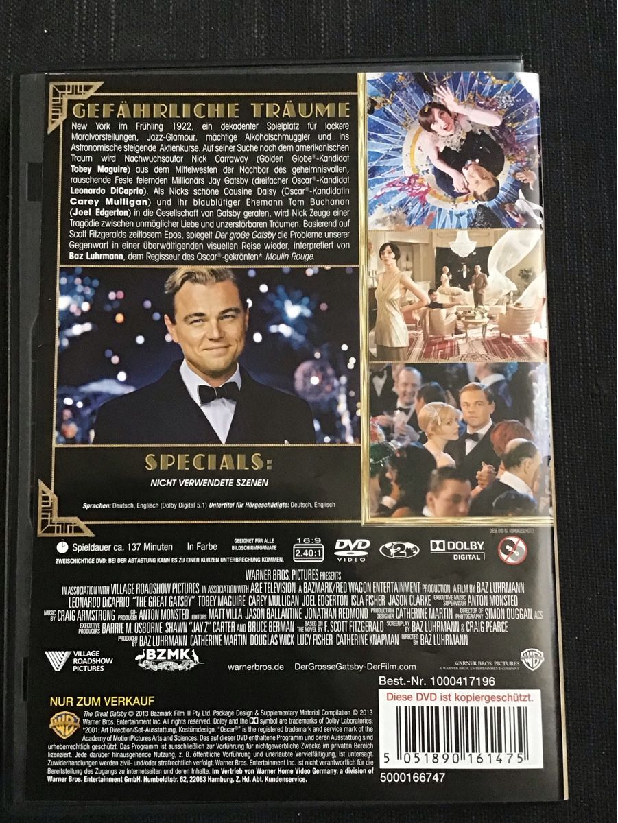 Tutti i DVDs: Der grosse Gatsby DVD neuwertig – Usato da Bischofszell venduto da 19bischi67 1