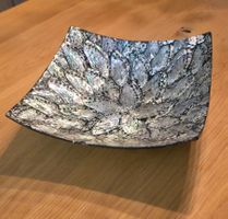 Edle Deko-Schale aus Bali mit Perlmutt/Mosaik 27,5 × 27,5cm
