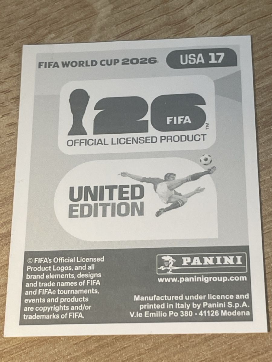 Panini Carte collezionabili: Brenden Aaronson USA 17 – Nuovo e nell'imballaggio originale da Fällanden venduto da Permarco 1