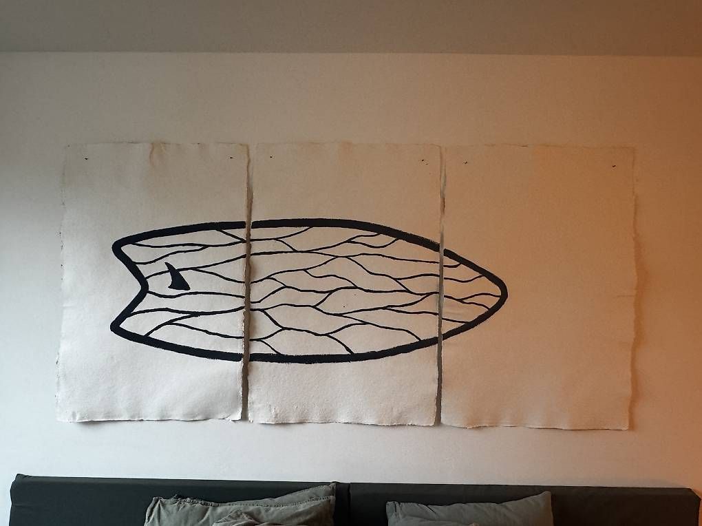 Dipinti: Bild; acryl auf Recyceltem Papier 2.05/1.18 m – Usato da Zürich venduto da Curtins