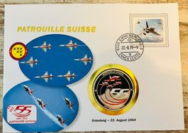 *Rarität Patrouille Suisse  Numisbrief versilberte Medaille
