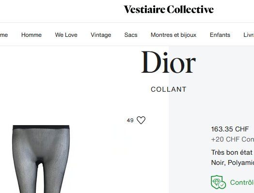 Dior Calze & Collant: 3 x Strumpfhose Christoan Dior collants – Usato da Collonges venduto da arashee 5