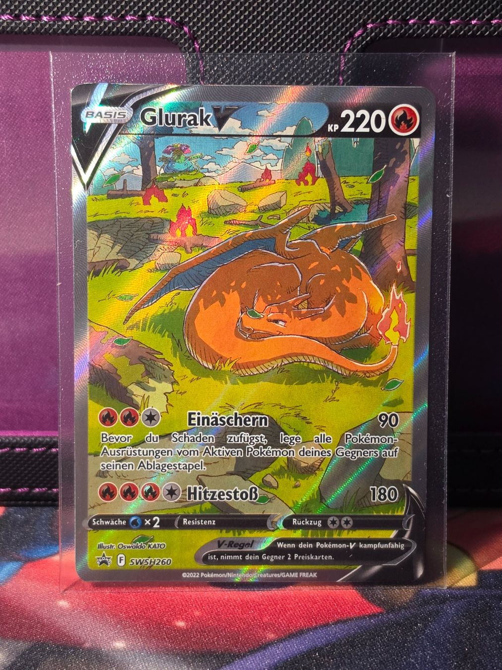 Pokémon Sammelbilder & Trading cards: Glurak V 260 – Gebraucht aus Binningen von oscark77